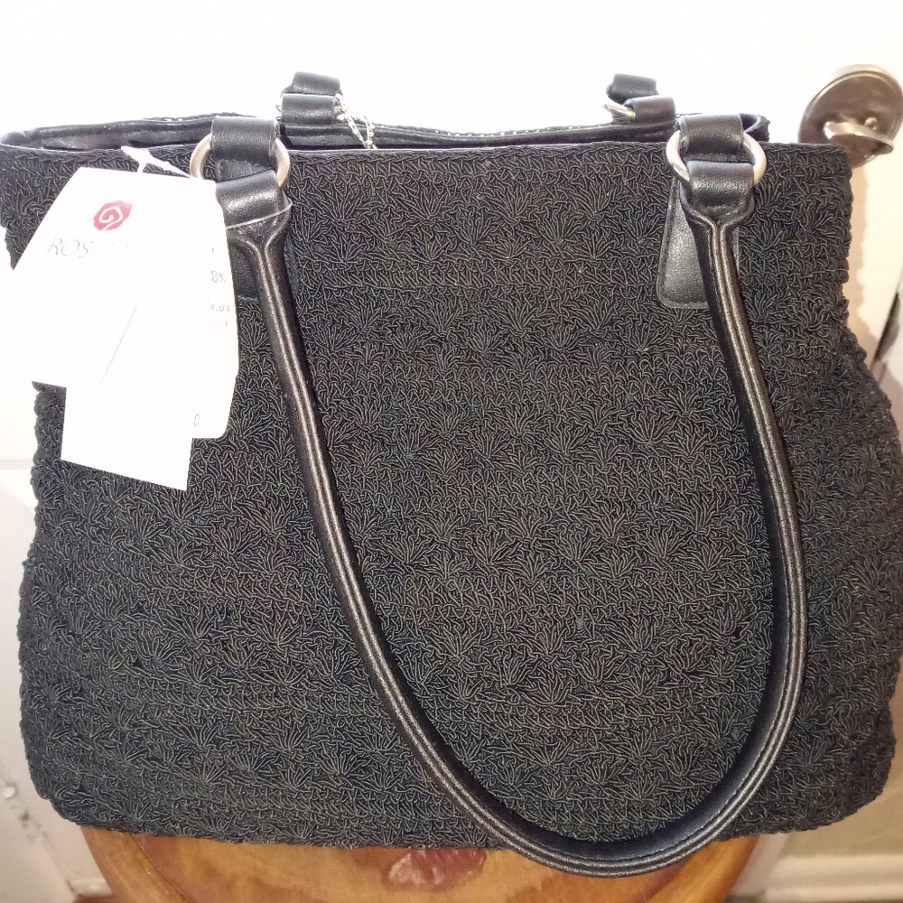 Black Crochet Purse. Brand New. With matching wallets and umbrella